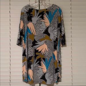 Fighting Eel Blue and White Tunic 3/4 Sleeve Relaxed Fit